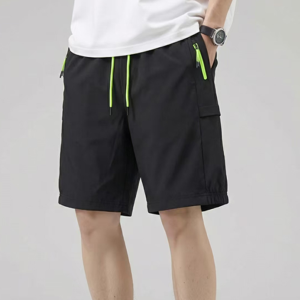 Pantalones cortos deportivos con tiras fluorescentes para hombre