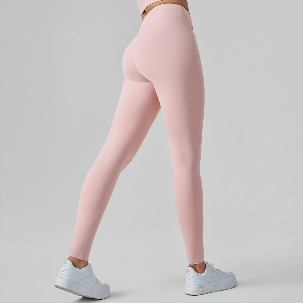Pantalones de yoga de cintura alta y cintura fruncida