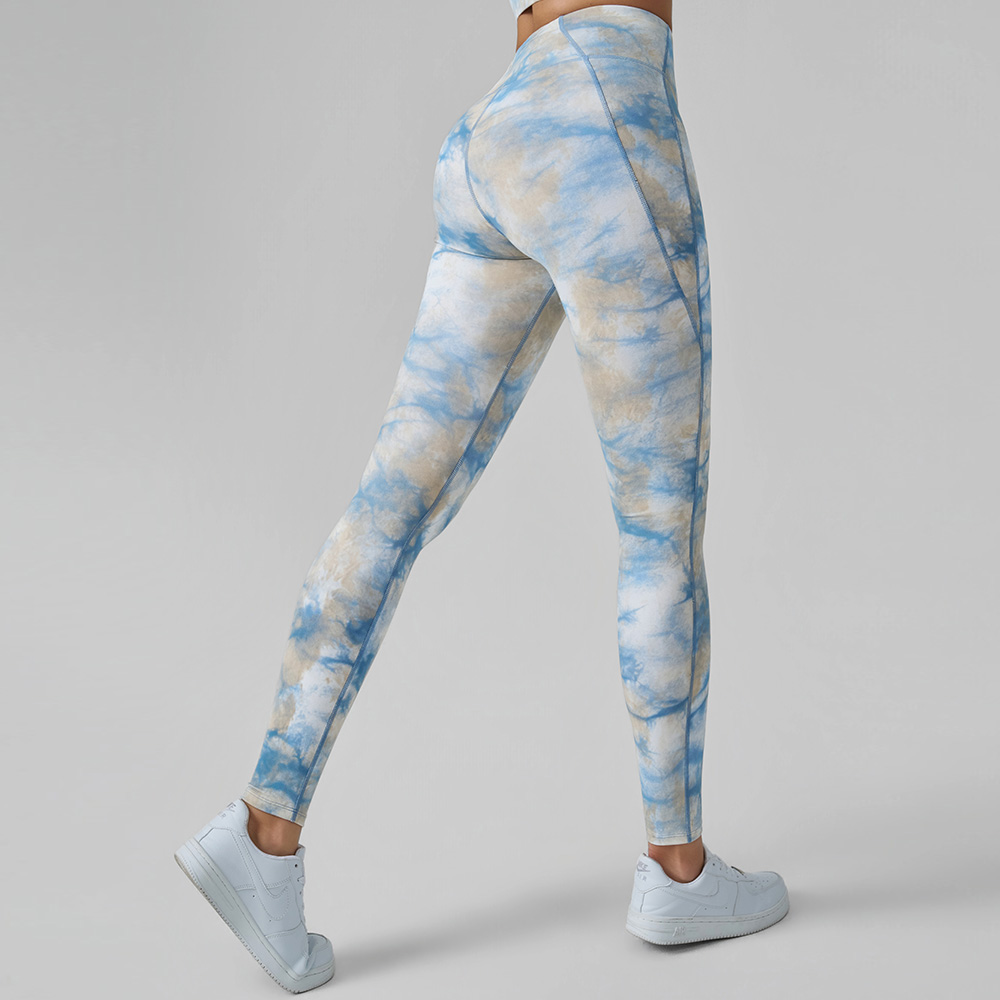 Pantalones de yoga estampados con bolsillos