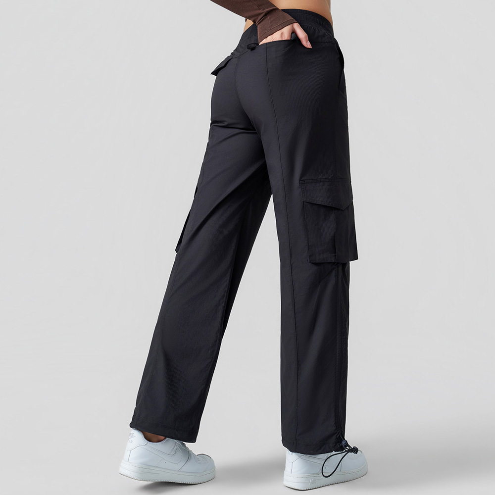 Pantalones cargo tejidos con bolsillos para mujer